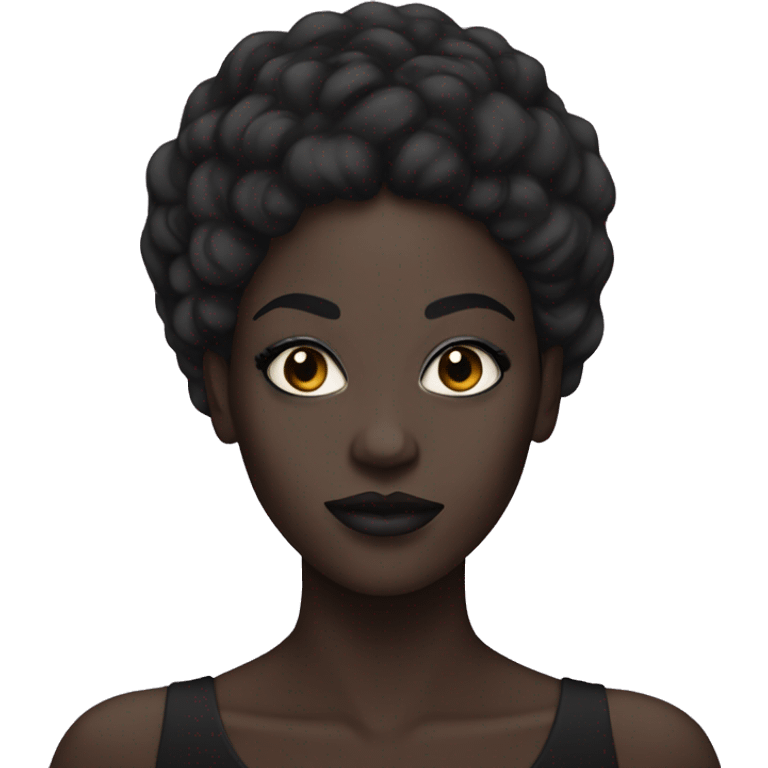 black woman with black makeup  emoji