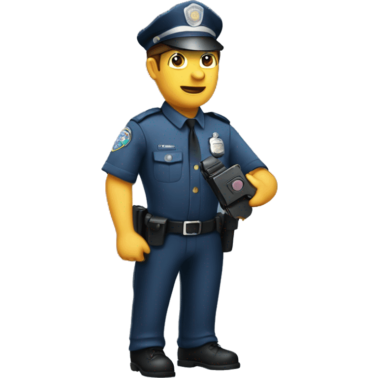 A policeman with a walkie-talkie emoji