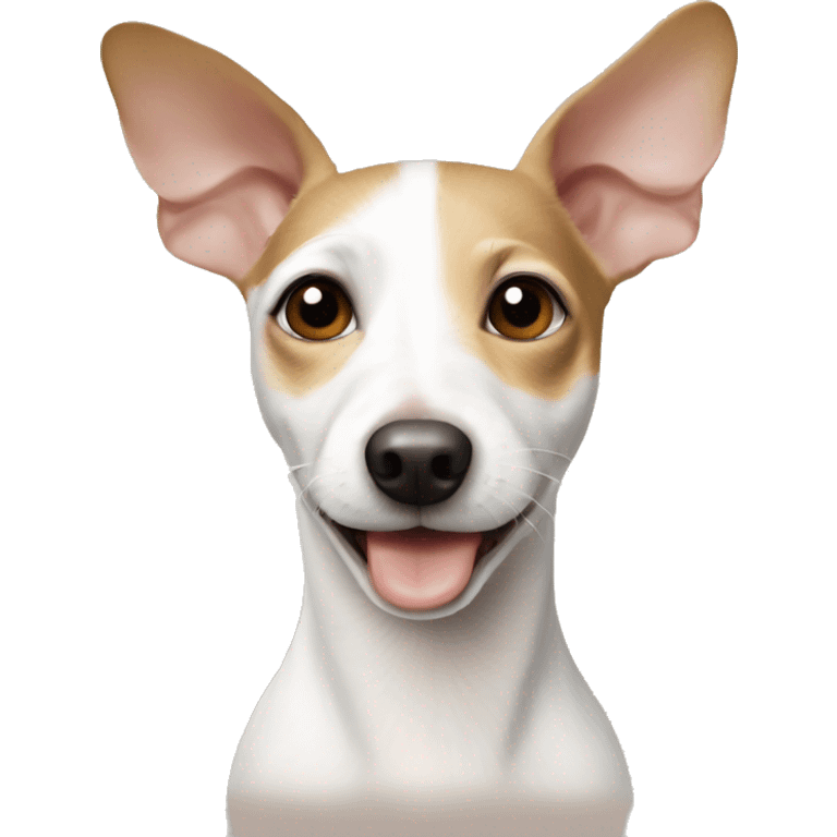 White and beige rat terrier make it kinda baby emoji