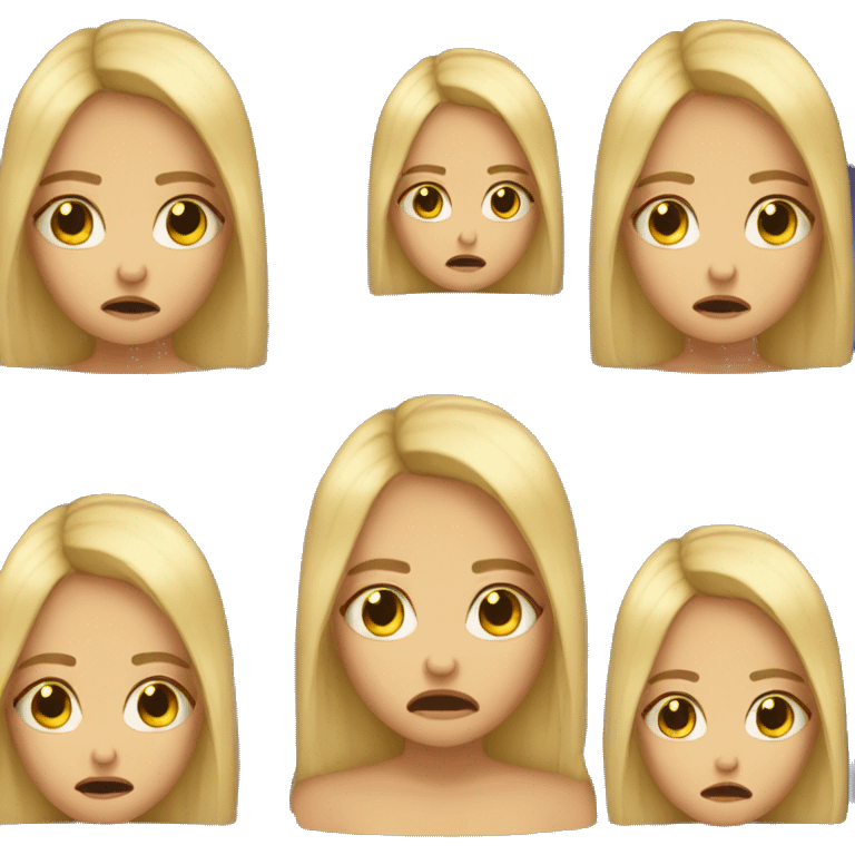 Blond girl crying a lot emoji