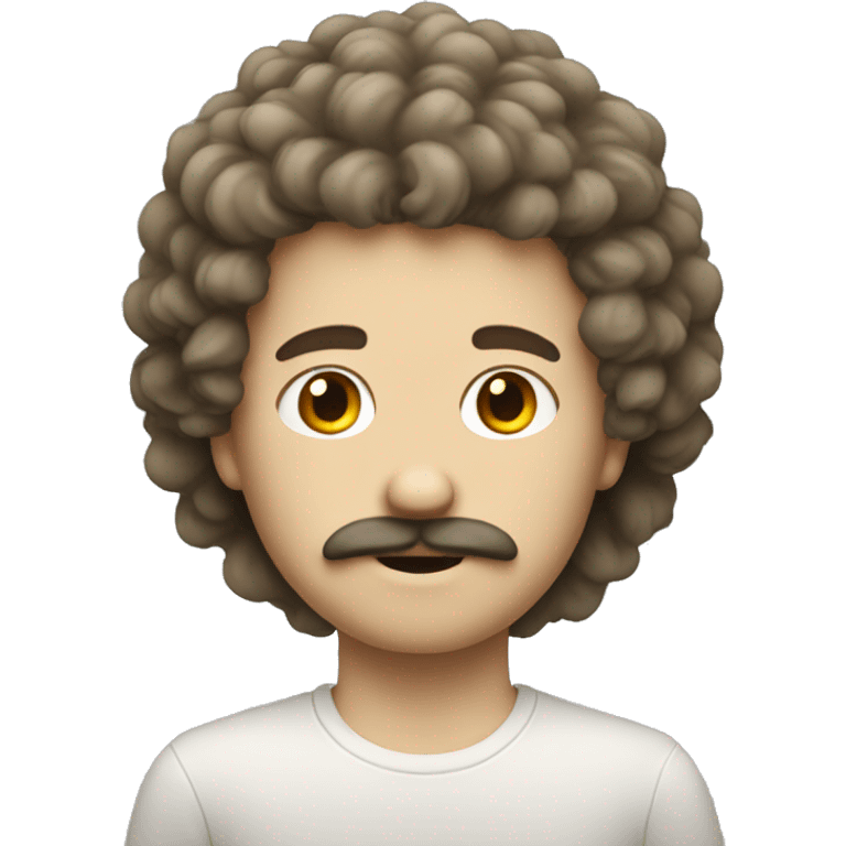 White boy with fluffy hair a little mustache  emoji