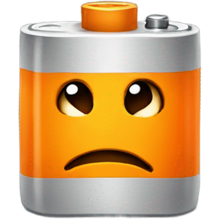 Orange battery frowning emoji