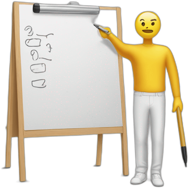 Man writing on a marker board emoji