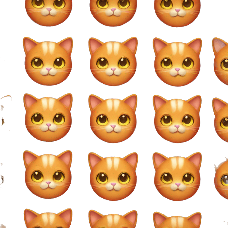 orange cat with a bow emoji