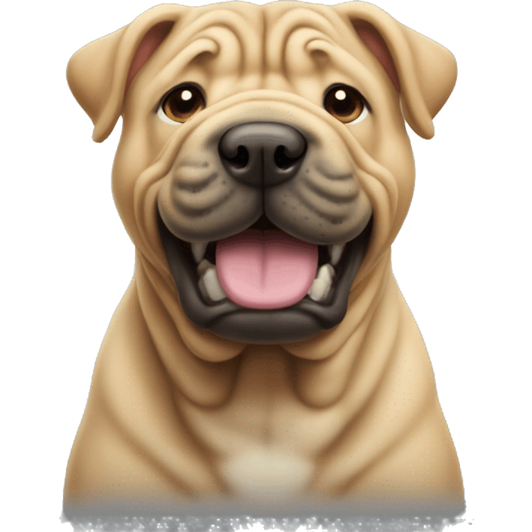 Shar pei with large mouth cheeks emoji