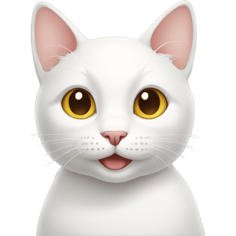 happy white cat emoji