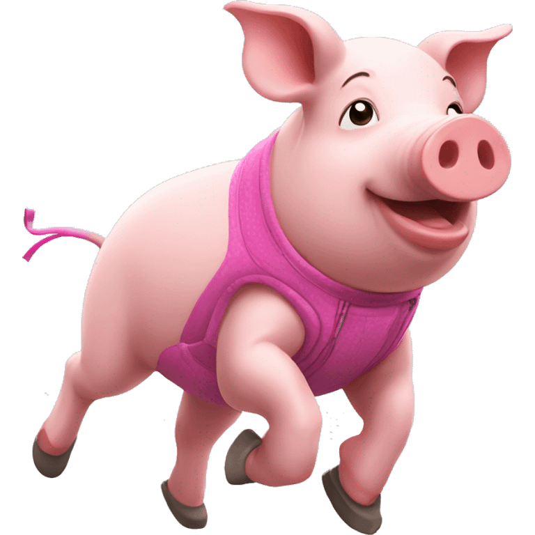 Pig in running gear emoji