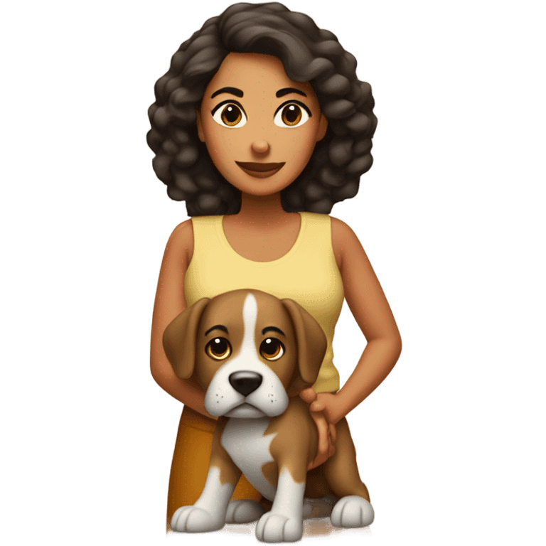 Latina with a big dog emoji