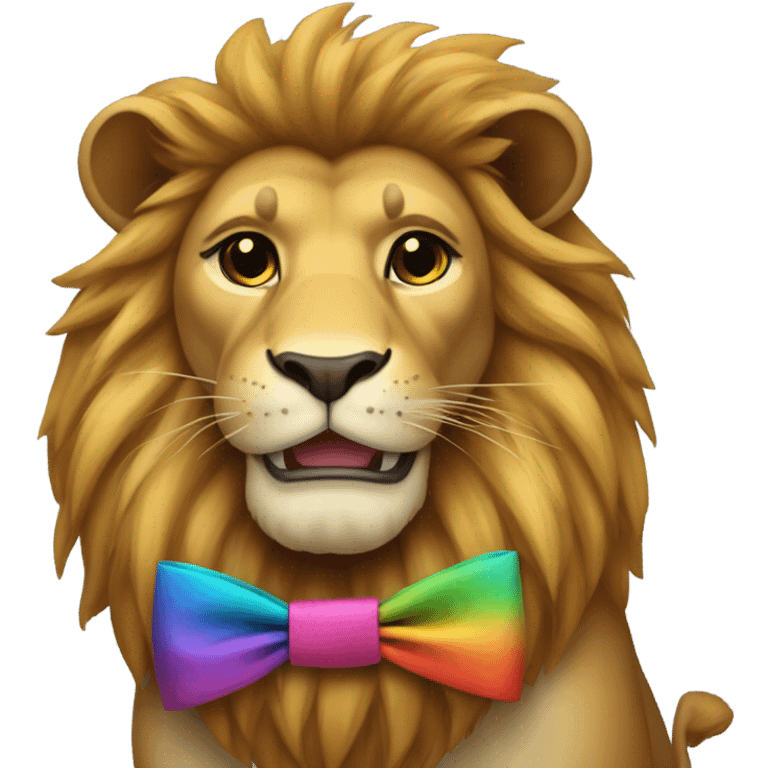 Lion wearing a bow emoji