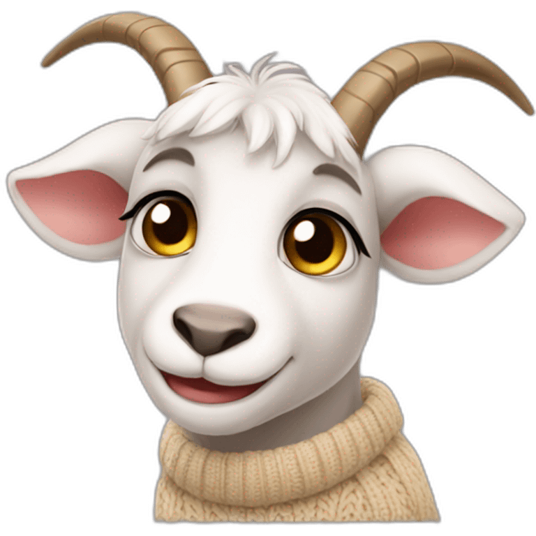 sweet little goat in sweater emoji