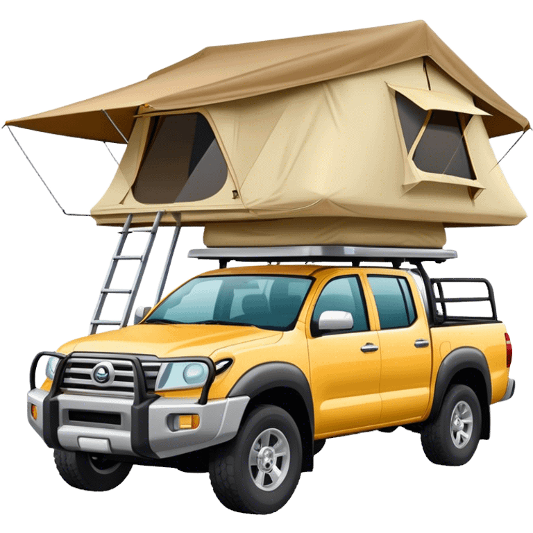 A pickup truck with a roof tent on top emoji