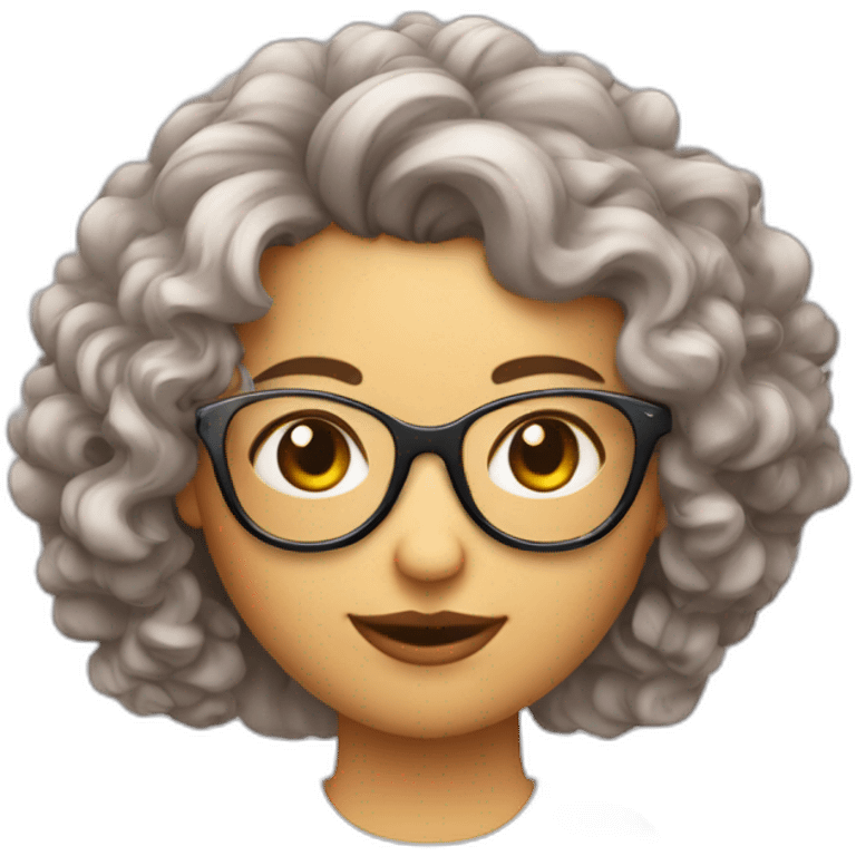 Fille cheveux bouclés avec des lunettes  emoji