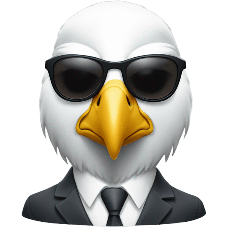 Bald eagle in suit and sunglasses no hat emoji