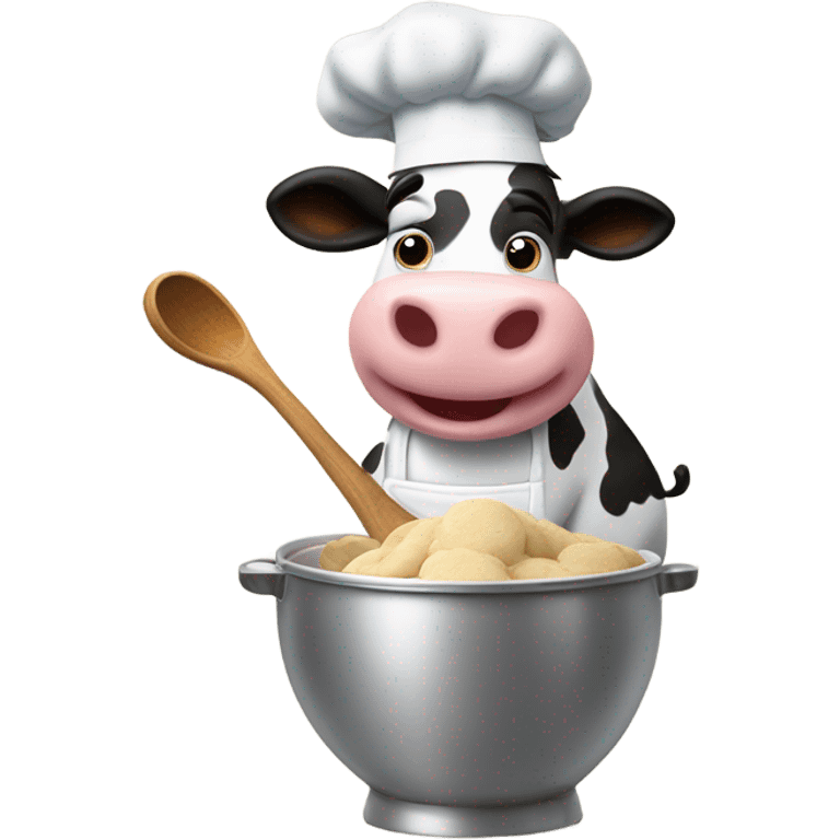 Cow making cookies emoji