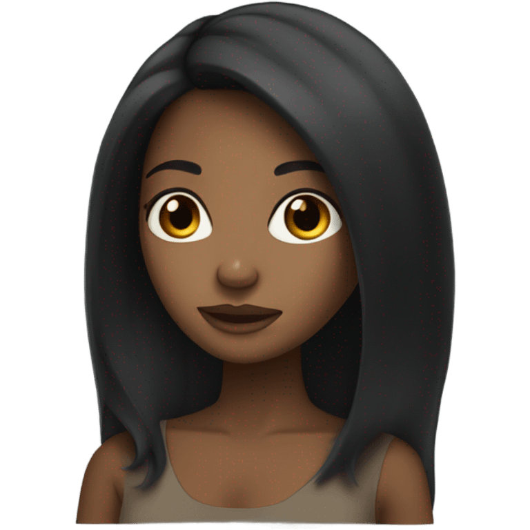 Brown girl with black hair  emoji