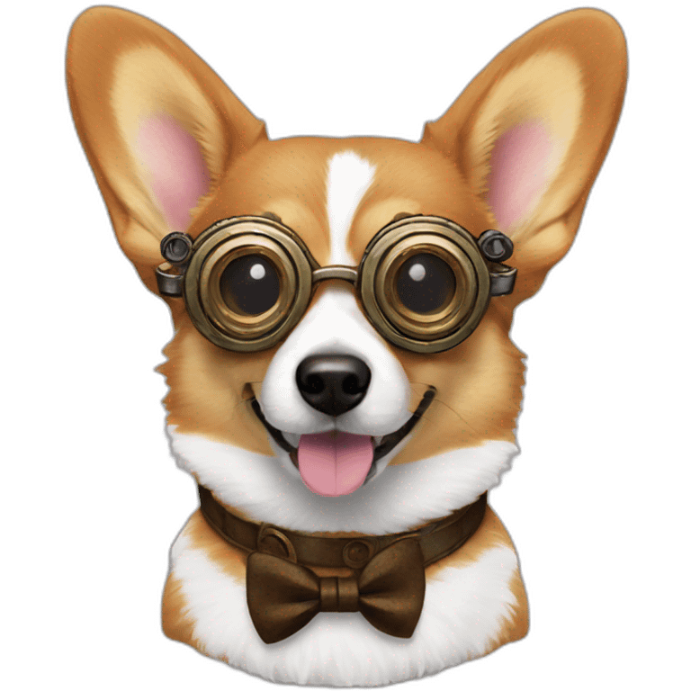 Corgi with steampunk glasses emoji