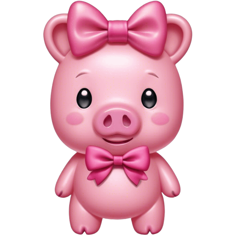 pink gummy bear pig with bow emoji