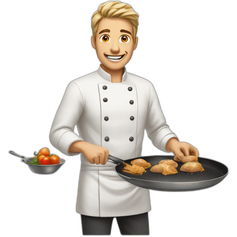 Flexibility in cooking men emoji