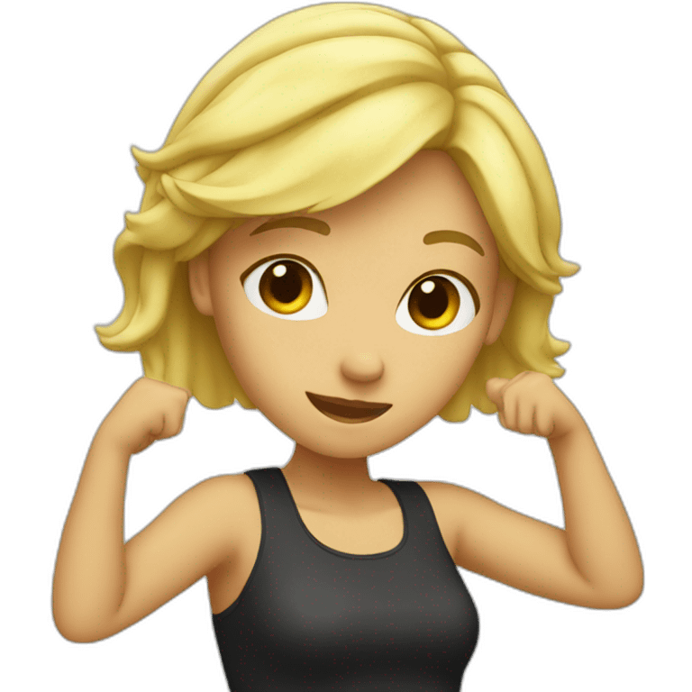 Femme blonde dab emoji