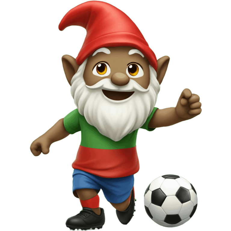 Gnome playing soccer emoji