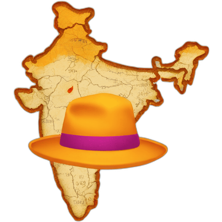 India map with saffron hat emoji