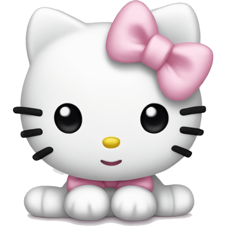 Hello kitty with a light pink bow emoji