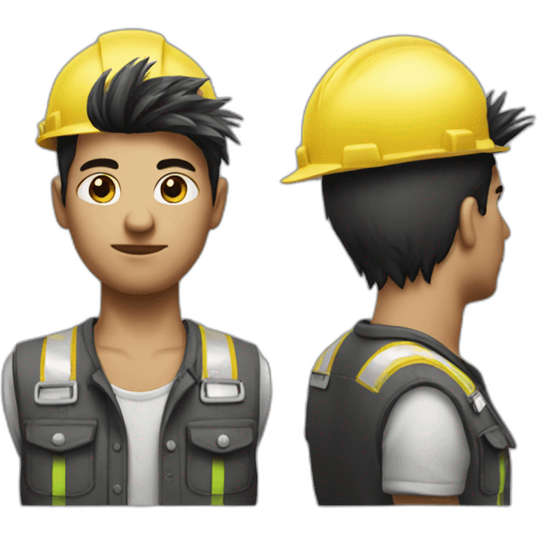 worker of construction hairs punk emoji