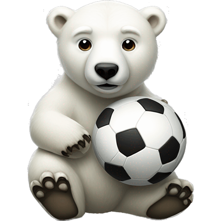 Jedi polar bear with soccer ball emoji