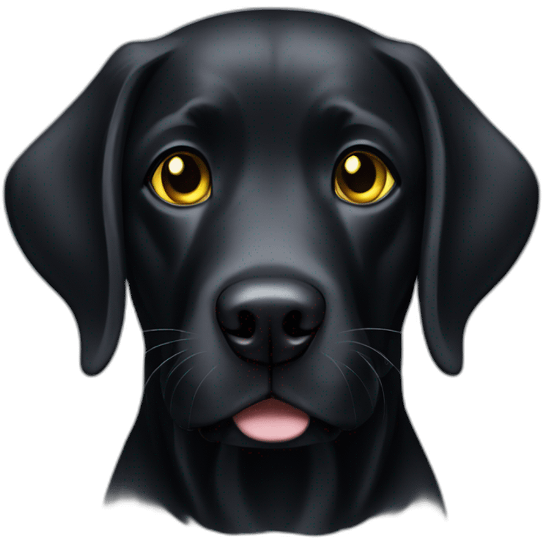 black lab with yellow eyes and white fur around his nose emoji