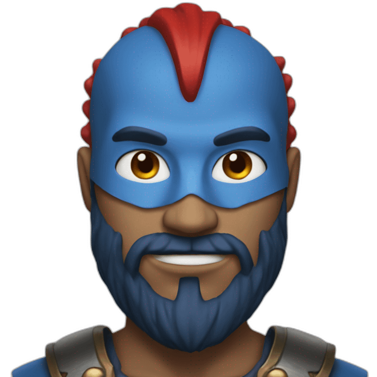 A blue skinned warrior with red hair and beard emoji