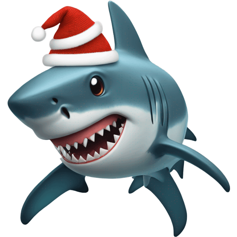 Shark with a Christmas sweater  emoji