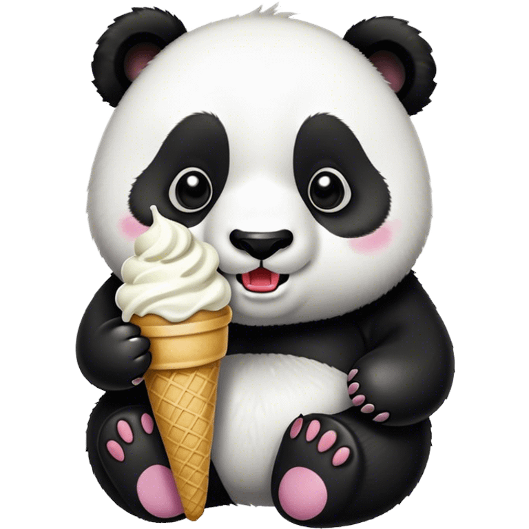 Panda eating ice cream emoji