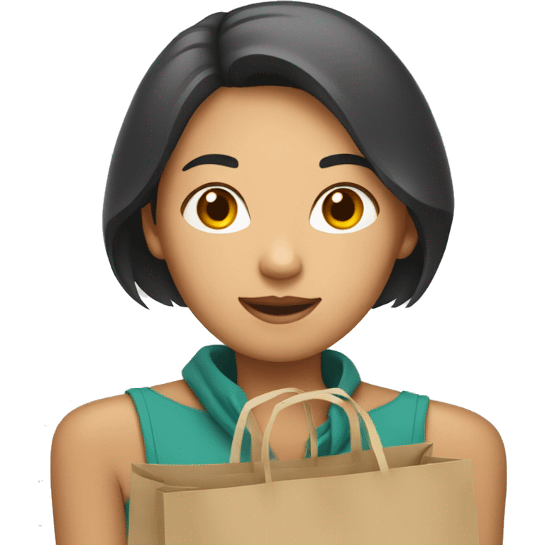 Asian woman holding bags emoji