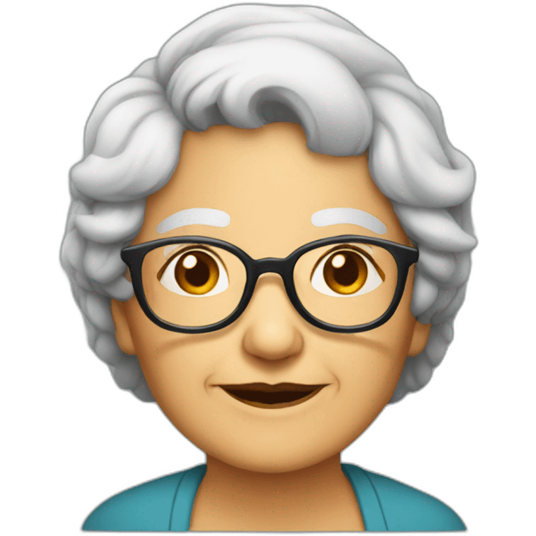 Old lady Indonesia with glasses emoji