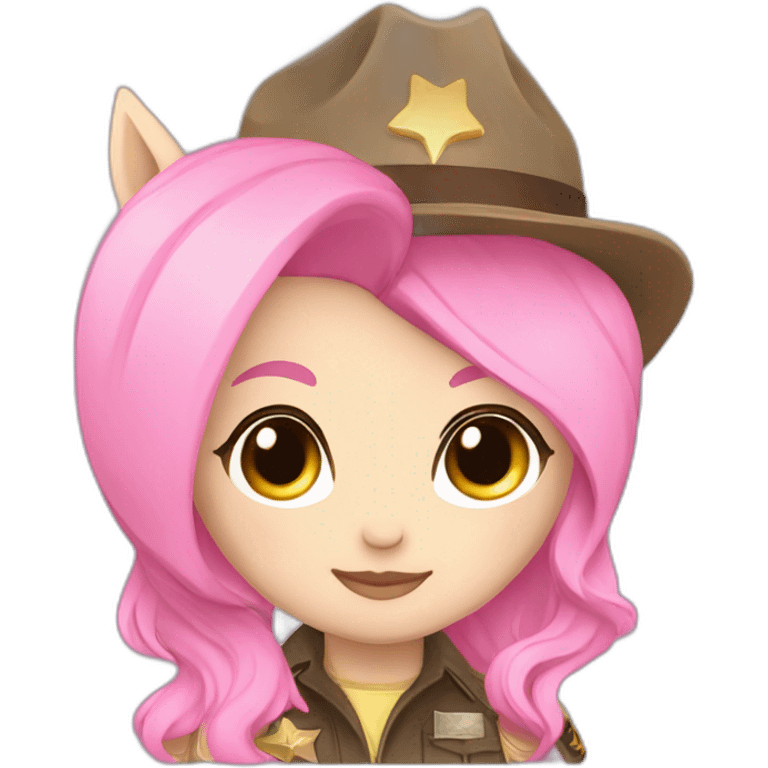 chibi lgbt pink pony and deputy emoji