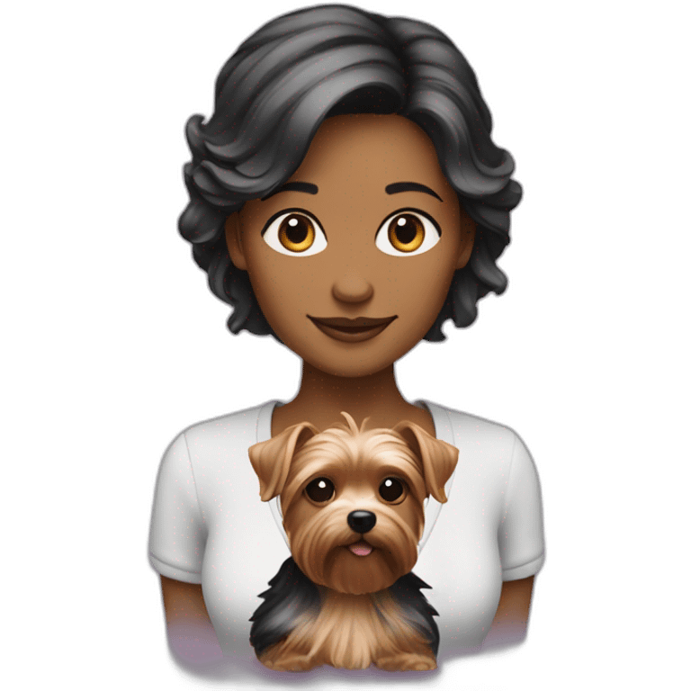 Lady-with-yorkie-on-hand emoji