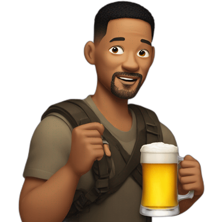 Will smith drinking a beer emoji