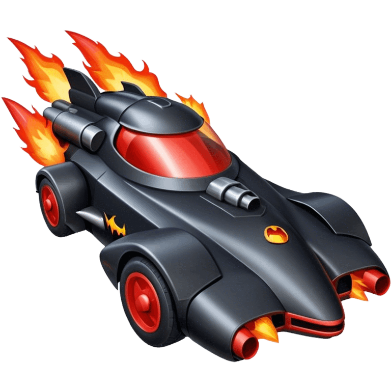 ROCKET IN FIRE BATMOBILE emoji