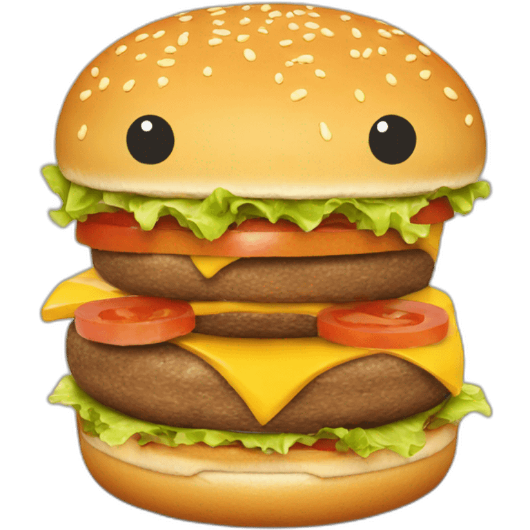 Burger eating a burger emoji