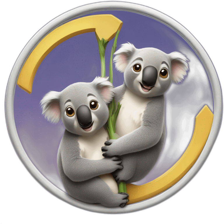 Two koalas inside an infinite sign  emoji