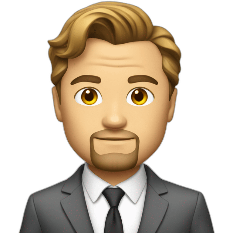 leonardo dicaprio cartoon wearing suit emoji