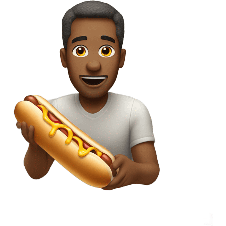 Man eating a hot dog emoji