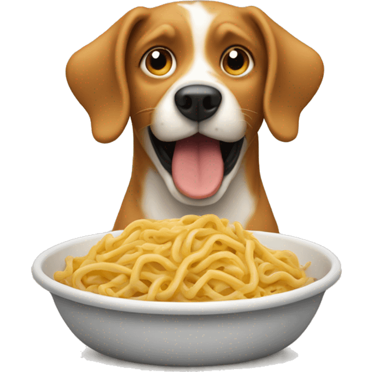 Dog eating pasta emoji