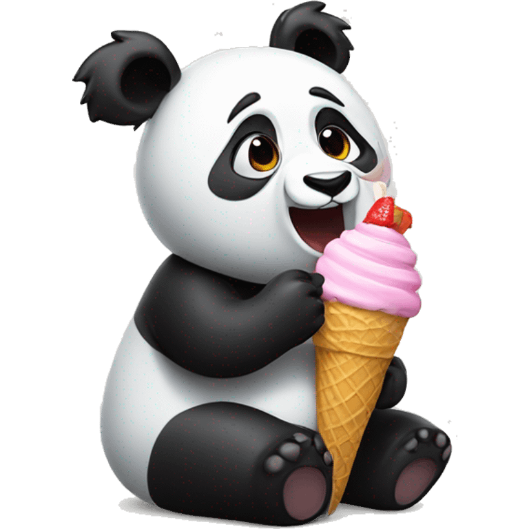 Panda eating ice cream emoji