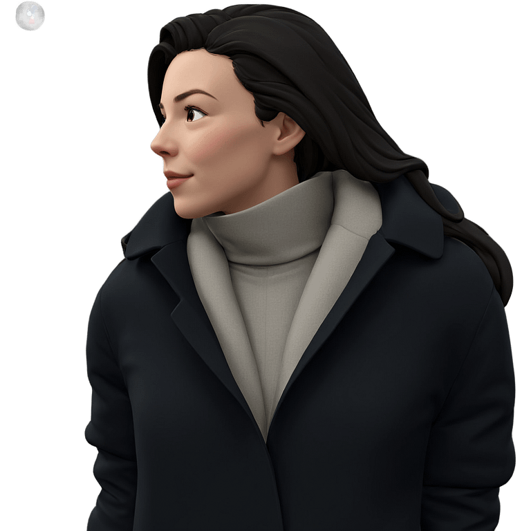 profile of a girl in coat emoji