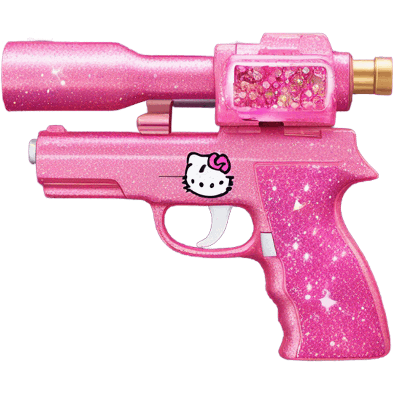 Pink sparkly, hello Kitty gun emoji