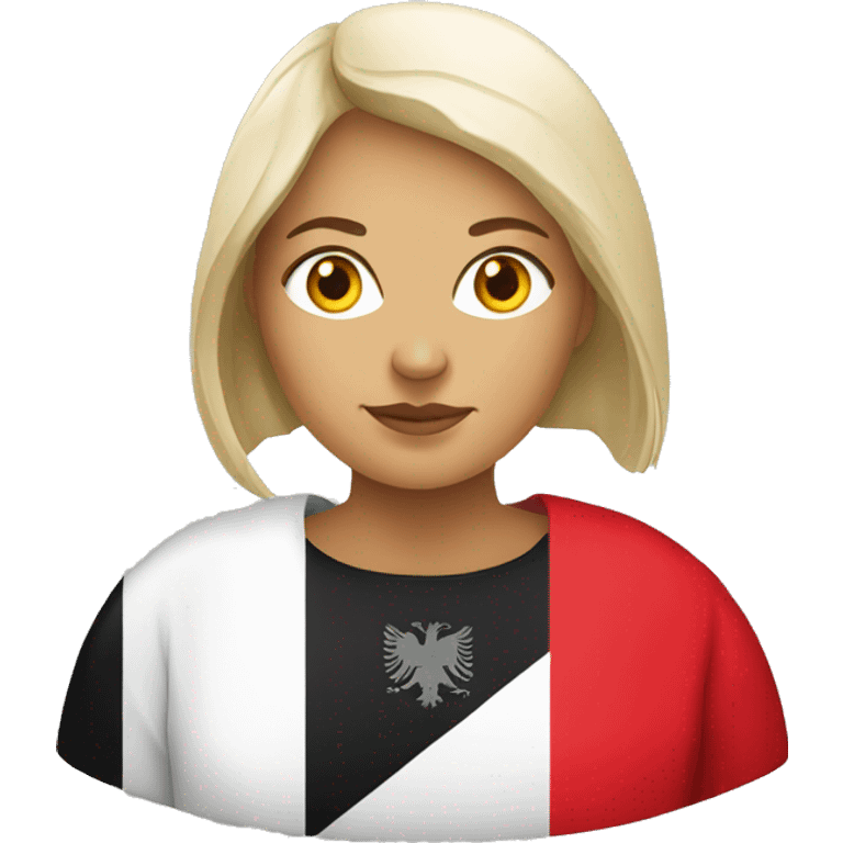 a women with albania flag emoji