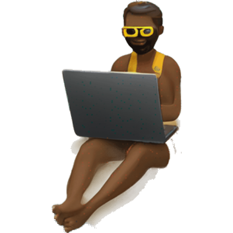 digital-nomad-working-at-beach emoji