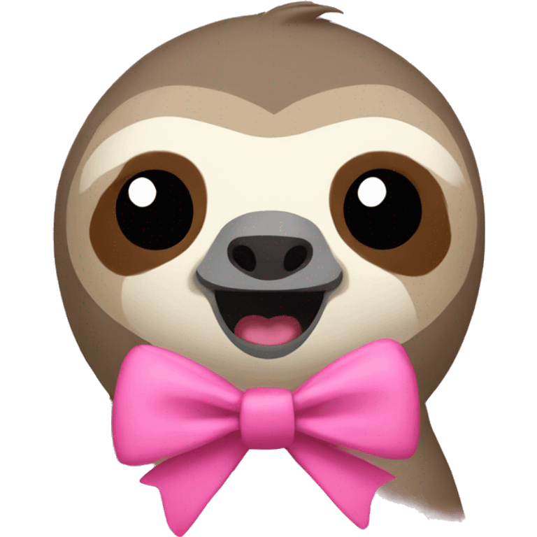 Sloth with a pink bow emoji