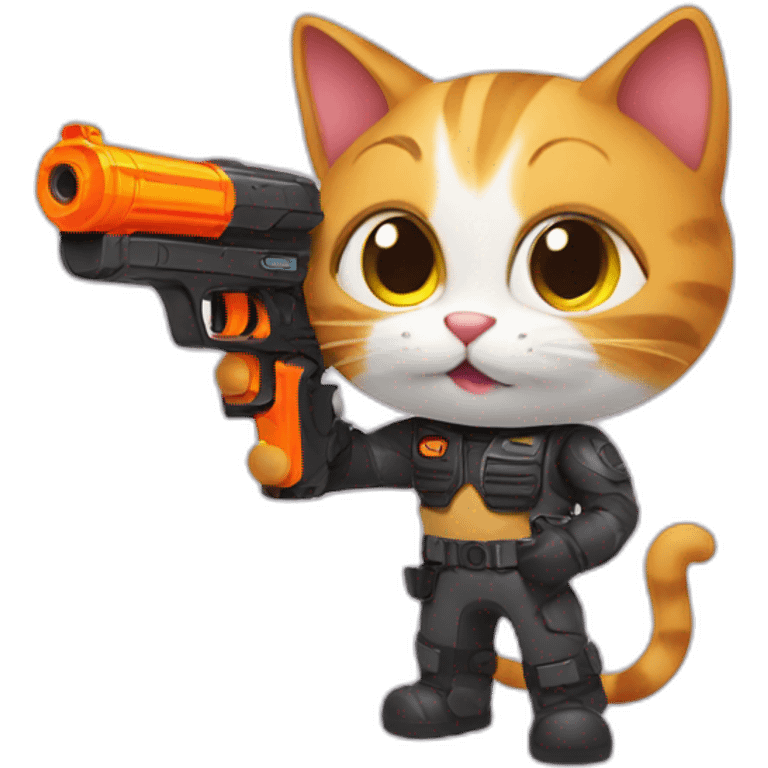 cat with nerf gun emoji